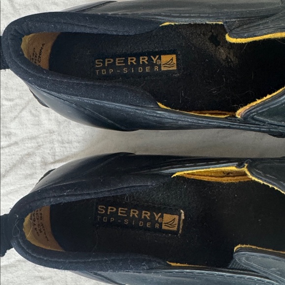 Sperry Topsider women’s black slip on rubber boat shoe deck shoe size 8 - Picture 5 of 9